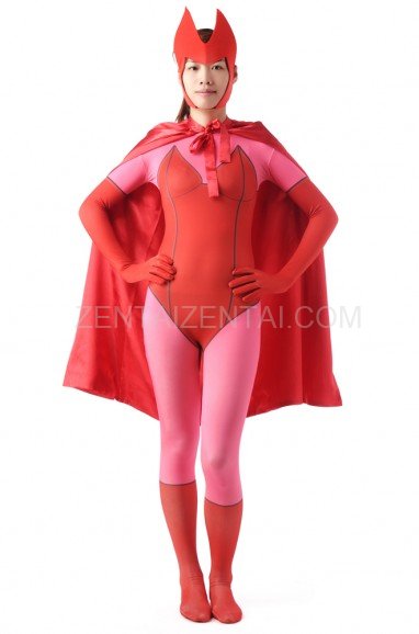 Red Halloween Super Hero Women Full Body Spandex Holiday Unisex Cosplay Zentai Suit