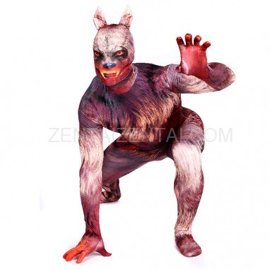 Werewolf Full Body Halloween Spandex Holiday Unisex Cosplay Zentai Suit