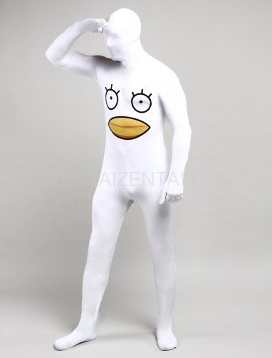 White Chicken Cartoon Full Body Halloween Spandex Holiday Unisex Cosplay Zentai Suit