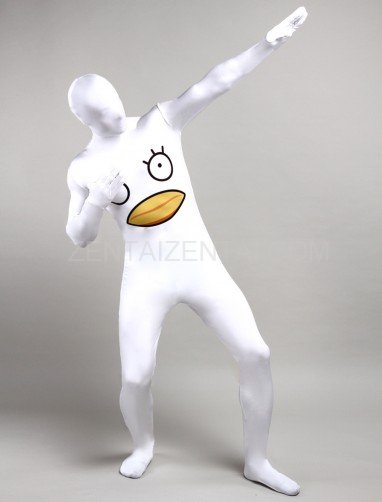 White Chicken Cartoon Full Body Halloween Spandex Holiday Unisex Cosplay Zentai Suit