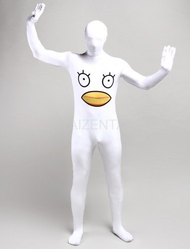 White Chicken Cartoon Full Body Halloween Spandex Holiday Unisex Cosplay Zentai Suit