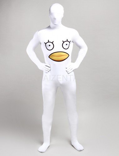 White Chicken Cartoon Full Body Halloween Spandex Holiday Unisex Cosplay Zentai Suit