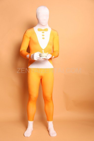 Yellow Bowknot Suit Full Body Halloween Spandex Holiday Unisex Cosplay Zentai Suit