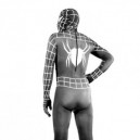 White Stripe Black Lycra Spandex Spiderman Morph Zentai Costume - Spider man 3 Costume