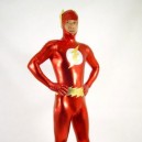 Supply Shiny Metallic Flash Costume with Mask