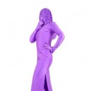 Purple Lycra Spandex Unisex Morph Zentai Suit in Skirt Style