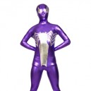 Purple With Silver Dragonfly Shiny Metallic Morph Zentai Suit