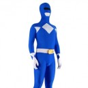 Blue with White Lycra Spandex Super Hero Unisex  Morph Zentai Suit