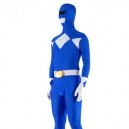 Blue with White Lycra Spandex Super Hero Unisex  Morph Zentai Suit