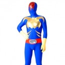 Supply Blue with Yellow And Red Lycra Spandex Morph Zentai Suit