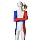 Pattern of French Flag Unisex Lycra Morph Zentai Suit