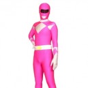 Pink And White Lycra Spandex Super Hero Morph Zentai Suit
