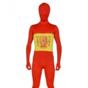 Red with Yellow White Spandex Lycra Morph Zentai Suit