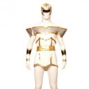White And Gold Lycra Spandex Super Hero Morph Zentai Suit