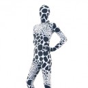 White Black Dot Lycra Spandex Unisex Morph Zentai Suit