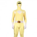 Supply Yellow And White Lycra Spandex Super Hero Morph Zentai Suit