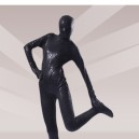 Black Leopard Shiny Metallic Unisex Morph Zentai Suits