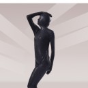Black Leopard Shiny Metallic Unisex Morph Zentai Suits