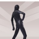 Black Leopard Shiny Metallic Unisex Morph Zentai Suits