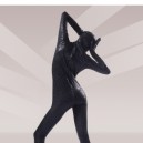 Black Leopard Shiny Metallic Unisex Morph Zentai Suits