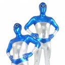 Supply Blue and Silver Shiny Metallic Unisex Morph Zentai Suit