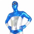 Blue and Silver Shiny Metallic Unisex Morph Zentai Suit