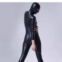 Classic Black Shiny Metallic Male Morph Zentai Suit