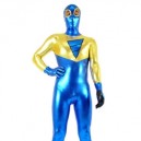 Supply Gold And Blue Shiny Metallic Super Hero Morph Zentai Suit