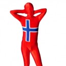 Pattern of Norwegian Flag Unisex Lycra Morph Zentai Suit