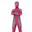 Rose Pink And Gray Lycra Spandex Morph Zentai Suit