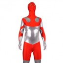 Supply Silver And Red Shinny Metallic Lycra Spandex Morph Zentai Suit