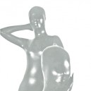 Silver White Shiny Metallic Unisex Morph Zentai Suit