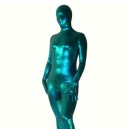 Suitable Perfect Top Blue Shiny Metallic Unisex Morph Zentai Suit