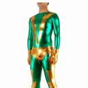 Green & Golden Shiny Metallic Morph Zentai Suit Green & Golden Shiny Metallic Morph Zentai Suit