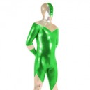 Green And Silver Shiny Metallic Super Hero Morph Zentai Suit