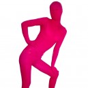 Pink Red Transparent Velvet Unisex Morph Zentai Suit