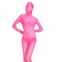 Supply Pink Transparent Lace Velour Morph Zentai Suit