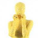 Yellow Shiny Metallic Golden Stripes Breathable Elastic Morph Zentai