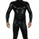 Supply Black Shiny Metallic Catsuit Costume