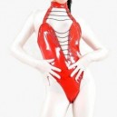 Red Shiny PVC Sleeveless Women's Leotard