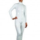 White PVC Front Open Unisex Catsuit