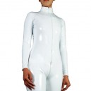 White PVC Front Open Unisex Catsuit
