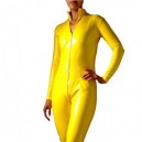 Supply Yellow PVC Front Open Unisex Catsuit
