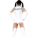 Suitable White Shiny Metallic Bowknot Mini Skirt Suit
