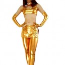 Gold Shiny Metallic Sexy Three-Set Costume