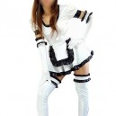 Perfect White Shiny Metallic Lace Trim Sexy Dress