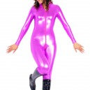 Supply Purple Shiny Metallic Front Open Unisex Catsuit