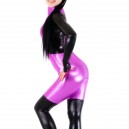 Shiny Metallic Purple with Black Unisex Catsuit Shiny Metallic Purple with Black Unisex Catsuit