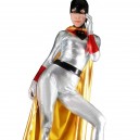 Silver Shiny Metallic Bat Woman Costume with Mantle