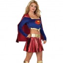 Super Girl Lycra Shiny Metallic Super Hero Costume